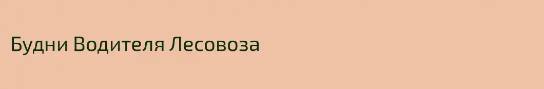 Будни Водителя Лесовоза